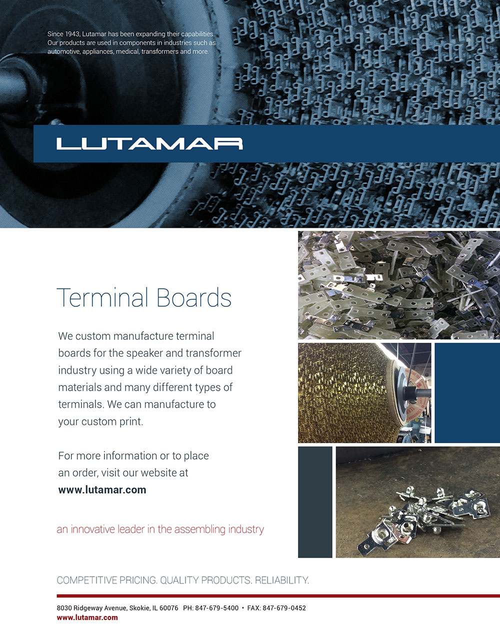 Lutamar Terminal Boards Sell Sheet