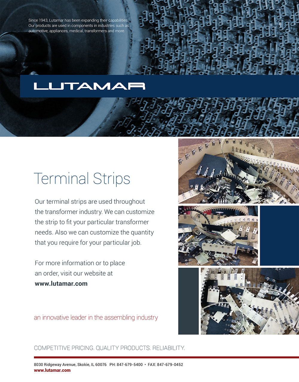 Lutamar Terminal Strips Sell Sheet